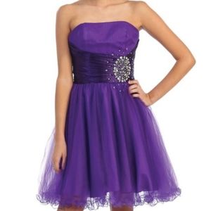 Strapless party homecoming dress